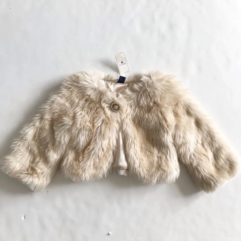 Babygap NWT faux fur shrug jacket 12-24 months